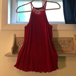 Banana republic red pleated tank top